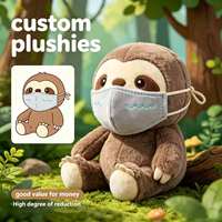 Op maat gemaakte luiaard knuffel met PP katoenen vulling, CE gecertificeerd, stressverlichtende functie, unisex design