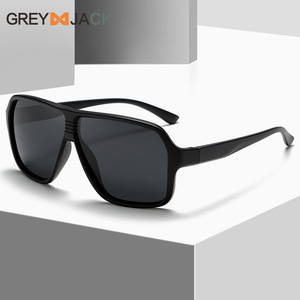 Gafas de sol Greyjack para hombre, montura TR90, UV400, polarizadas, negras, extragrandes, estilo urbano, tipo 3 - Product Image 2
