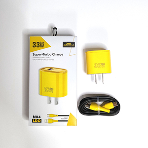 Custom all'ingrosso 2 in1 US EU UK Plug QC3.0 caricatore Usb ricarica rapida con cavo per telefono cellulare Android <span class=keywords><strong>Iphone</strong></span> - Product Image 1