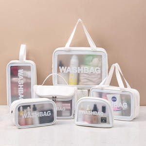 <span class=keywords><strong>Pochette</strong></span> cosmétique portable en PVC lavable avec logo personnalisé, motif lettres, style tendance, fermeture éclair, pour usage quotidien et en voyage - Product Image 4