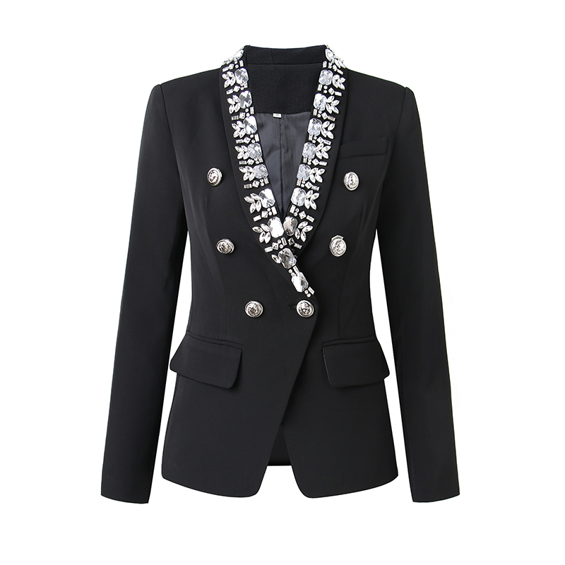 New Model Customized Ladies Winter Office Blazer Black And White Blazer Jacket