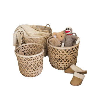 Panier de rangement en bambou naturel de haute qualité Solution de stockage quotidienne écologique et élégante vente en gros du Vietnam prix bon marché - Product Image 1