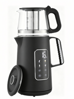 Bouilloire à double paroi 1,7 L + Pot à thé en verre 1,0 L, ensemble bouilloire électrique pour la maison