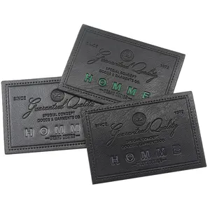 High Quality Custom Debossed TPU Logo Real Leather Labels Patches for Jeans