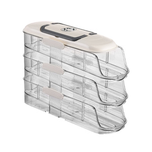Boîte de <span class=keywords><strong>rangement</strong></span> à œufs rectangulaire en plastique pour porte latérale de réfrigérateur avec système de déroulement automatique et design réversible - Product Image 5