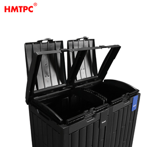 Contenedor de <span class=keywords><strong>Basura</strong></span> Exterior de 220L para Patio, <span class=keywords><strong>Cubo</strong></span> de <span class=keywords><strong>Basura</strong></span> de Plástico de 60 Galones de Gran Capacidad con Tapa para Uso en Jardín y Hogar - Product Image 3
