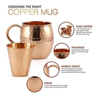 Tasse à eau en cuivre/laiton, pour l'eau, avec Base en laiton et poignée en cuivre, Mug pour la bière, ml, nouveau Design Vintage