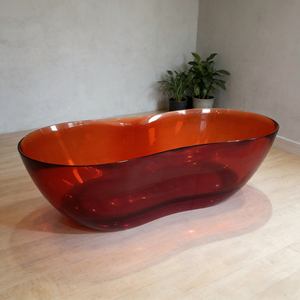 Bañera de Resina de Cristal Moderna y Independiente de Nuevo Diseño con Desagüe, Bañera de Hidromasaje para Hotel - Product Image 1