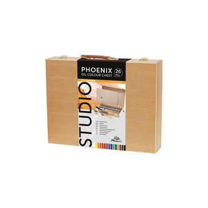 Set Artistico Phoenix con Scatola in Legno, Pennelli, Coltello per Pittura, Tavolozza e Colori per Pittura a Olio - Product Image 3