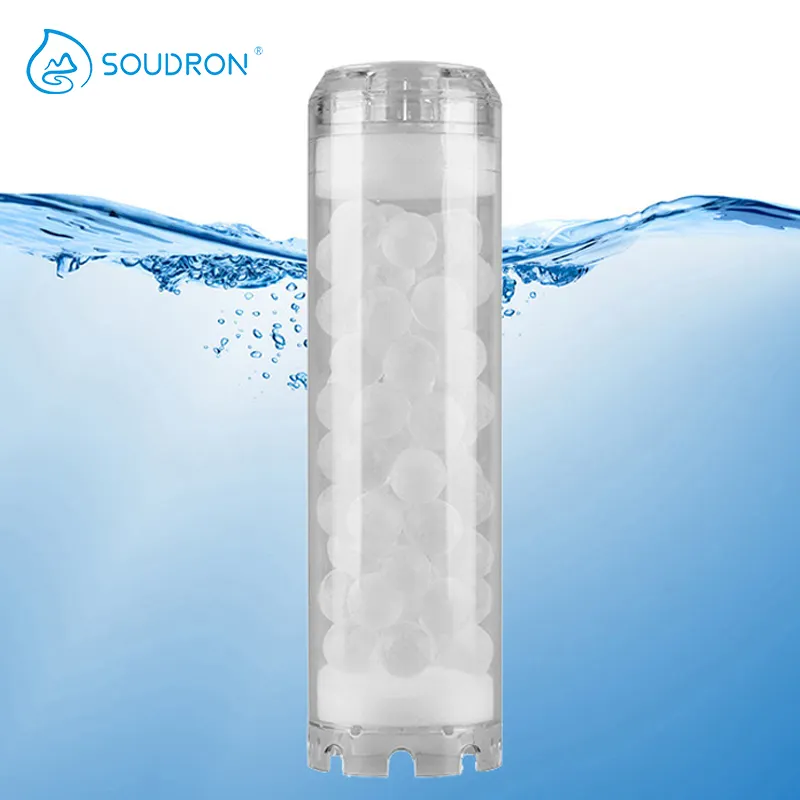 Universelle 10 "transparente Silizium-Reinwasser-Anti-Scale-Filter-Polyphosphat-Patrone für den Heimgebrauch