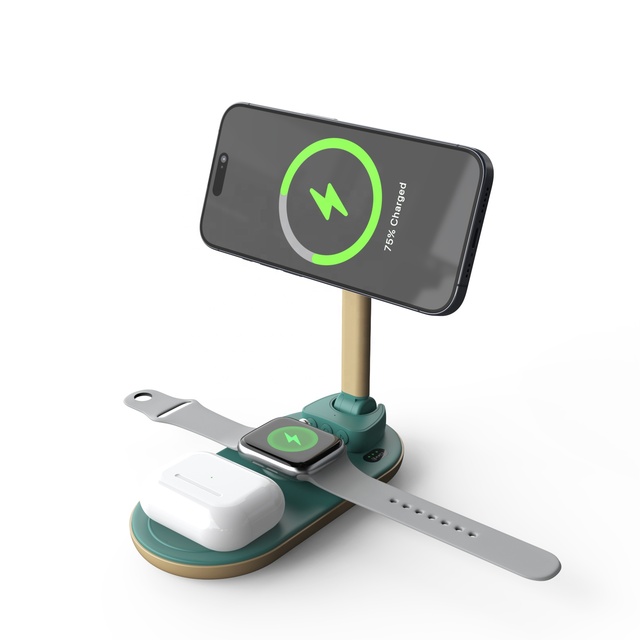 Foldable 3-1 Phone Fast Multifunction Charging Station 3 in 1 Magnetic Wireless Charger for Iphone Earphones IWatch