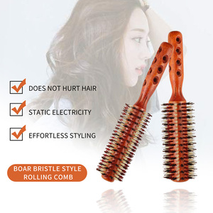 Round Hair <strong>Brush</strong> with Boar Bristles Anti-Static for Hair Drying Styling Curly Barber Heat Resistant Round <strong>Brush</strong> for <strong>Blowdrying</strong> - Product Image 2