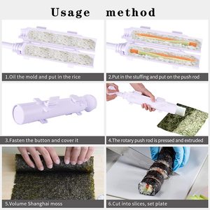 Moule à rouleaux à sushi amélioré, plastique de qualité alimentaire, fabricant de sushi, kit de fabrication de sushi DIY, machine à sushi, ustensiles de cuisine, blanc - Product Image 4