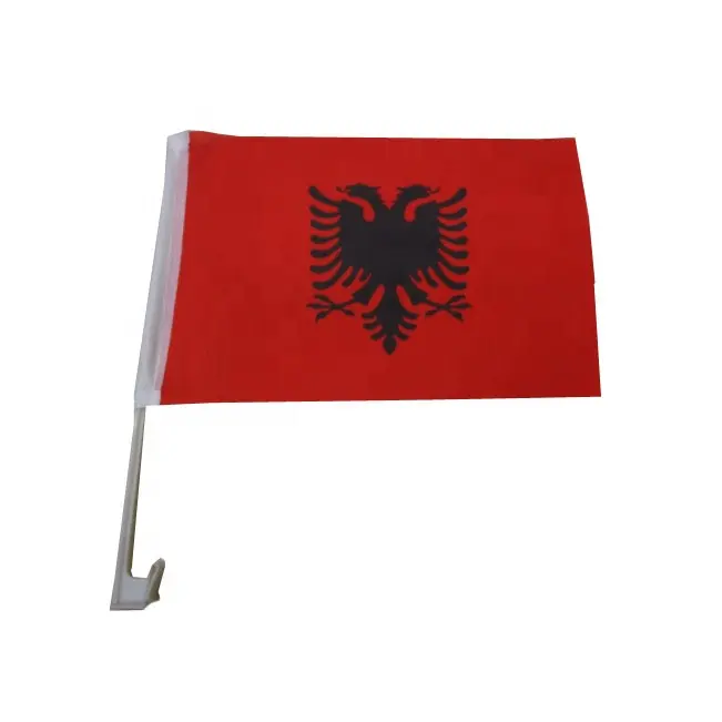 Bandera albanana con bandera de succión para ventana de coche, promoción