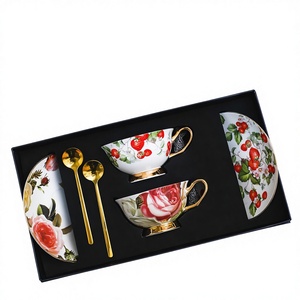 European-style Ceramic Bone China Coffee Cup Retro British-style Afternoon <b>Tea</b> Set <b>Tea</b> Cup suit Gift <b>Box</b> Premium Gifts - Product Image 1