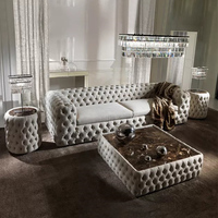 Canapé de Salon en Gros, Ensemble de Canapés Chesterfield en Velours Touffeté, Luxe Moderne Design