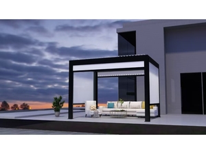 Bioclimatic 5x3 ngoài trời Windproof vườn <span class=keywords><strong>gazebo</strong></span> PVC pergola với khung nhôm gỗ nhựa và hợp kim vòm - Product Image 2