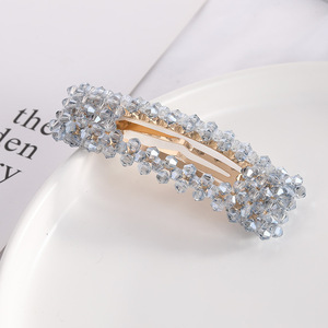Épingle à cheveux en cristal tendance - Pince BB simple et stylée, style international - Longue pince rectangulaire en cristal pour franges - Product Image 4