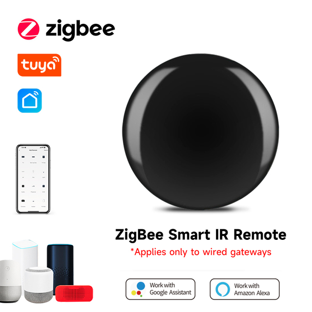 Tuya Zigbee IR Smart Home Remote Control Universal Infrared Air Conditioner Controller with Wi-Fi Works with Wired Gateway