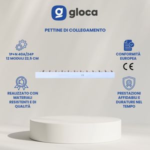 Bloque de Terminales Gloca para Riel DIN, 12 Módulos, 22.5 cm, 40A, Cobre, 220V, 1P+N - Product Image 2