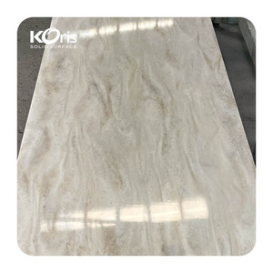 Pierre artificielle Koris 3660x760mm 12mm d'épaisseur Matériau de surface solide pur 100% acrylique Surface solide pour plan de toilette de salle de bain - Product Image 4