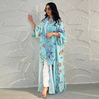 Ensemble Abaya Grande Taille à Motifs Floraux, Robe Longue Style Vintage, Tenue Modeste Deux Pièces, Robe Musulmane d'Automne