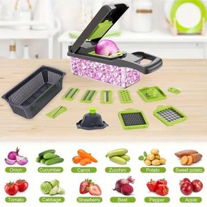 16 in 1 Multifunctional Eco-Friendly Plastic PP <b>Vegetable</b> <b>Chopper</b> Manual Home Kitchen Accessories Onion <b>Chopper</b> - Product Image 5
