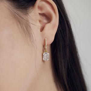 Pendientes Colgantes Dylam Charm, Diseño Clásico, Joyería Fina, <span class=keywords><strong>Plata</strong></span> <span class=keywords><strong>de</strong></span> Ley 925, Circonita Cúbica con <span class=keywords><strong>Corte</strong></span> <span class=keywords><strong>de</strong></span> Hielo Triturado 8A, Cierre Inglés - Product Image 3