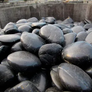 black high polished Pebbles And river stone gravels Gardening Pebbles Stone for gardening