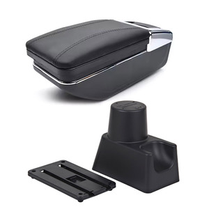 Vtear Boîte de rangement élégante en ABS et cuir PU pour accoudoir avant de voiture avec porte-gobelet USB, accessoires intérieurs pour Dacia <span class=keywords><strong>Duster</strong></span> 2010-2022 - Product Image 1