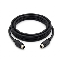 Kabel OEM Mini DIN 4 5 6 8 9 Pin Molded Male Male Berlapis Emas PVC Aluminium Foil Shielded RoHS untuk Transfer Data Serial