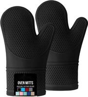 Ensemble de maniques et de protège-plats en silicone résistant à la chaleur, gants flexibles pour la cuisine, la cuisson et le barbecue