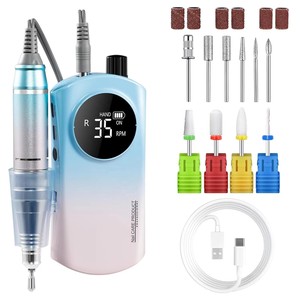 Taladro Eléctrico para Uñas de 35000 RPM, con 4 Brocas de Cerámica Ultra Resistentes al Desgaste y 6 Brocas Metálicas para Manicura - Product Image 4