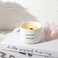 Bougie parfumée artisanale en céramique avec mèche en bois pour la décoration de la maison et les cadeaux de mariage