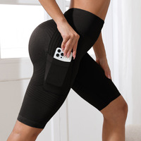 Shorts Capri Anti-Cellulite 3D à Bande de Résistance pour Femme, Compression Ventre Plat, Effet Push-Up, Sans Coutures, avec Poche