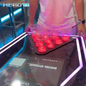 HEROVR Exclusivo Soporte Móvil de Acero Inoxidable con LED de 16 Colores y Diseño Modular para Campeonato de Beer Pong - Product Image 1