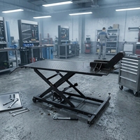 Table élévatrice pneumatique pour moto, cric à air comprimé pour moto avec verrou de sécurité