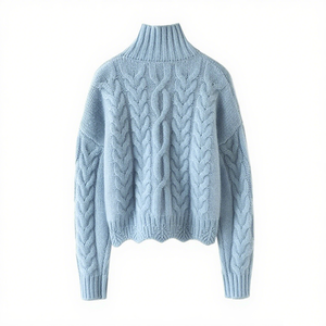 Áo len nữ mùa đông kiểu dáng thường ngày, thiết kế riêng, logo tùy chỉnh, cổ lọ, tay dài, chất liệu len dệt kim thoáng khí. - Product Image 5