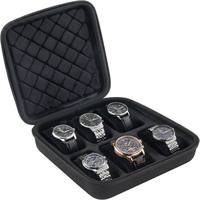 Boîte à montres EVA, étui de voyage haut de gamme pour montres avec coque rigide robuste, boîte organisatrice pour 6 montres pour homme