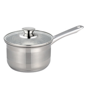 Ss High Quality Kitchen Portable Deep <strong>Big</strong> Large Glass Stainless Steel Cooking <strong>Saucepans</strong> - Product Image 3