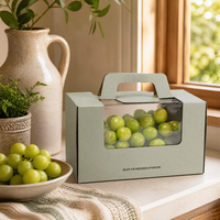 Boîte cadeau carrée écologique et portable pour fruits et légumes avec logo personnalisable et fenêtre transparente