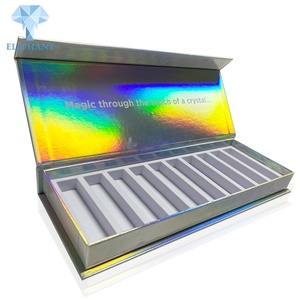 Flip Top Rigid Cardboard <b>Silver</b> Holographic Nail Polish Rectangle Magnetic Packaging <b>Box</b> - Product Image 4