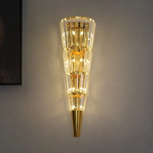 Lámpara de Pared LED para Sala de Estar Interior, Lámpara de Cristal Brillante Moderna con Base de Metal para Pasillo de Hotel de Lujo - Product Image 2