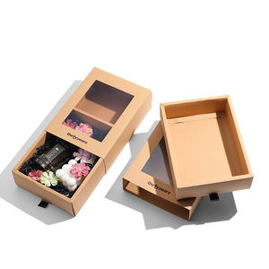 Cajas Deslizables de Papel Kraft Reciclable con Ventana de PVC y Ranura Euro, con Tirador de Satén para Envasado de Jabón Artesanal y Cosméticos - Product Image 3