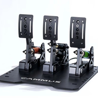 Pedales de Carreras CAMMUS LC100 Negros, Pedales Hidráulicos con Sensor de Presión para Simulación de Carreras en PC, Compatibles con Volante, Joystick y Controlador de Juegos