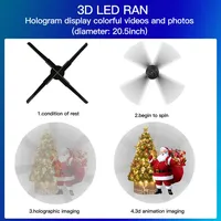 Ventilateur 3d Hologramme Projecteur 4fan Lame Led Signes Lumineux Machine Publicitaire