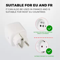 Prise intelligente WiFi Tuya 16A/20A EU avec fonction de surveillance de la consommation d'énergie, fonction de minuterie, application Smart Life, commande vocale via Alexa Google