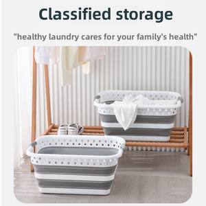 Panier à linge en plastique pliable et mural de grande taille Panier de nettoyage ménager pour le rangement des vêtements sales Panier de salle de bain - Product Image 3