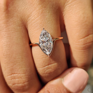 Luxury Lab Grown <b>Diamond</b> Engagement Ring with Precision Cut Set in Stunning <b>Polished</b> <b>Metal</b> Band from India - Product Image 5