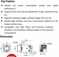 MV-CU016-10GM MV-CU016-10GC 1.6MP 1/2.9" CMOS Global Shutter GigE Alan Taramalı Kamera Hikrobot Endüstriyel Makine Görüntüleme Kamerası